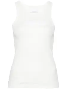 Топ в рубчик с нашивкой-логотипом Rabanne, белый