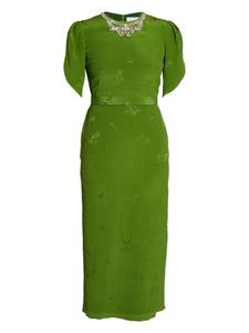 ERDEM платье миди с объемными рукавами, зеленый