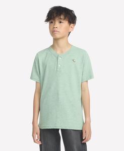 Детская футболка-поло Essential Henley abercrombie kids, Chinois green heather