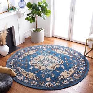 Ковер SAFAVIEH, 183 x 183 см, Antiquity Collection Blue/Ivory AT520M ручной работы традиционный восточный премиальный шерстяной