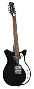 Электрогитара Danelectro D59X12-BLACK, полуакустическая, с двойным вырезом, форма Shorthorn, 12 струн
