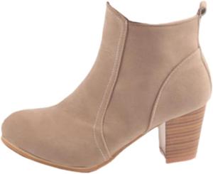 Модные женские ботильоны - Большой размер, широкий каблук, боковая молния - Удобные, с толстой подошвой - Подходят для осенних и зимних образов HoaloX, Khaki