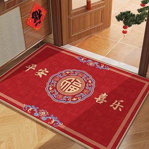 Budis Ковер 120х160 см из мутонячьего бархата в новом китайском стиле, красный, для входной двери, противоскользящий, грязеотталкивающий, для свадьбы и праздников
