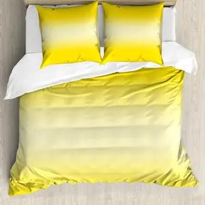 Пододеяльник ABAKUHAUS Ombre с принтом Летний пляж, с защитой от клещей, подходит для аллергиков, с наволочками, 155 x 220 см - 80 x 80 см, желтый Abakuhaus