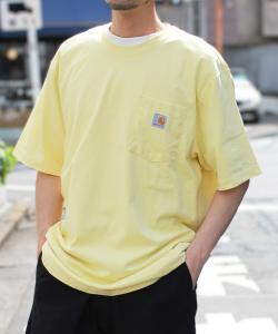 Футболка с коротким рукавом свободного кроя, с карманом и логотипом Carhartt, желтый