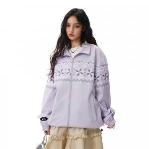 Куртка Unisex Stand Collar Moderate Pilot WARRIOR, розовый фиолетовый (diy badge)