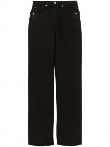 Прямые джинсы с завышенной талией RE/DONE, черный