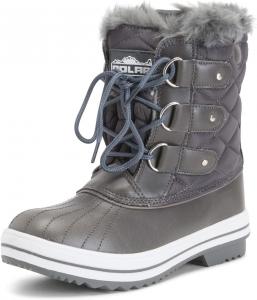 Женские зимние ботинки POLAR, стеганые, короткие, для снега и дождя, теплые и водонепроницаемые, Grey
