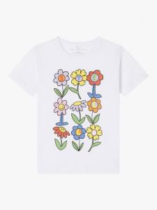 Детская хлопковая футболка с принтом Stella McCartney Kids