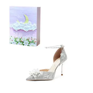 ROBINHOOD Туфли на высоком каблуке Purple Moon Galaxy Box Slim Heel, женские, серебристые