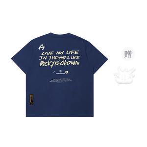 Футболка унисекс Swag RickyisClown, темно-синяя с красным принтом