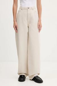 Хлопковые брюки Rotate, бежевый
