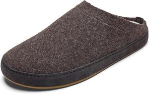 Мужские тапочки-муляжи OLUKAI Hamani Hulu из шерсти, мягкие и удобные тапочки с высококачественными материалами, овчина и итальянский фетр, для ношения весь день, Dark Java/Dark Java