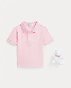 Двухпредметный подарочный набор для девочки с пике-поло Polo Ralph Lauren, розовый