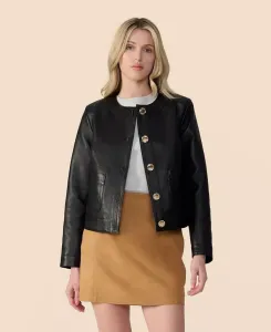 Платье Women's Leather Cropped Jacket Furniq UK, черный