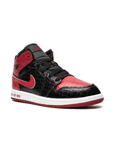 Кроссовки Air Jordan 1 Mid Bred Text Jordan Kids, черный