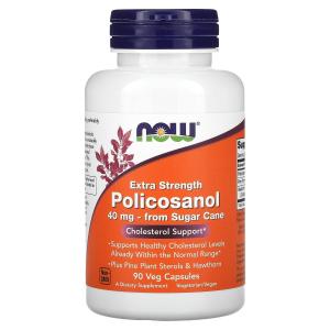 Now Foods Extra Strength Policosanol 40 мг 90 растительных капсул