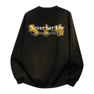 Свитшот с круглым вырезом Unisex HUANQIU, черный (fleece-lined)