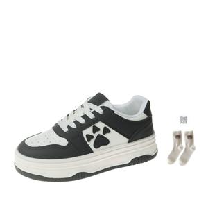 Женские нескользящие низкие кроссовки для скейтбординга Coverage BINGO DUCK, Black Gift Socks