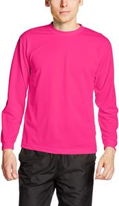 Футболка с длинными рукавами и круглым вырезом Glimmer 00304-ALT, сухая, 113 г (4,4 унции), розовый