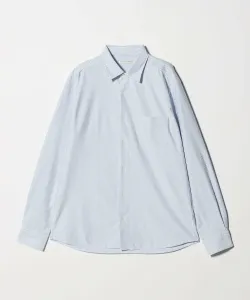 Рубашка с полушироким воротником в полоску, модель Comfort Easy, антибактериальная и дезодорирующая United Arrows, цвет Lt.Blue