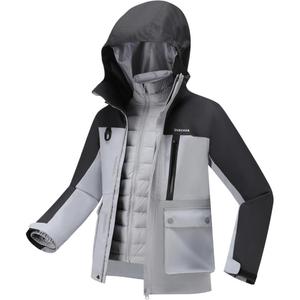 Ветровка для младших школьников DECATHLON, Угольно-серый/Серебристо-серый