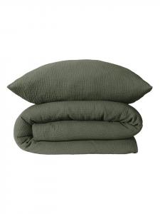 Schiesser Комплект постельного белья из муслина "Молли" темно-зеленого цвета