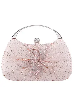 Клатч-миниатюра Crystal Twist из шифона и атласа Nina, розовый