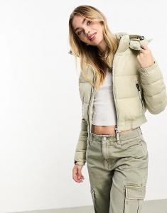 Укороченная куртка Fuji с капюшоном в цвете Pelican Beige Superdry