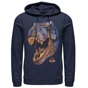 Мужской пуловер с капюшоном «Парк Юрского периода T-Rex Head Roar» Licensed Character, синий