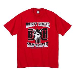 Футболка x bounty hunter wolf t-shirt 'red white black' Supreme, красный
