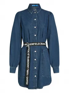 Джинсовое платье с объемными рукавами Karl Lagerfeld Jeans, синий