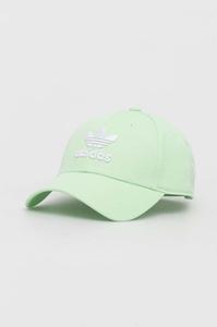Хлопковая бейсболка adidas Originals, зеленый