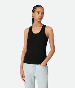 Stretch rib cotton tank top BOTTEGA VENETA, черный