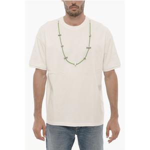 Футболка из хлопка с круглым вырезом и съемным ожерельем Ambush, White