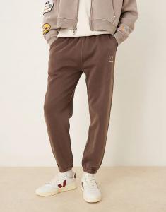 Свободные спортивные брюки с логотипом Abercrombie & Fitch коричневого цвета
