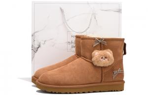 UGG Классические мини термостойкие устойчивые к истиранию короткие зимние ботинки Women's Brown