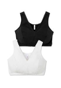 Бюстгальтер без косточек в форме бюстье, комплект из 2 шт., дышащий sheego, цвет Schwarz+Weiß  B