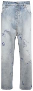 Джинсы Vetements Scribbled Baggy Jeans 'Light Blue', синий
