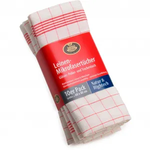 Кухонное полотенце Gözze «Салфетка для очков и полировки, Des. 60053, 60х80 см", (набор, 10 шт.), микрофибра, красный