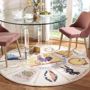 Ковер SAFAVIEH, 122 x 122 см, Chelsea Collection Ivory HK245E ручной работы в стиле French Country из шерсти