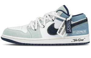 Jordan Баскетбольные кроссовки Air 1 из износостойкого материала, винтажные, мужские, королевского синего цвета