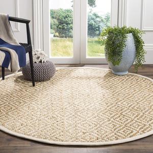 Круглый джутовый ковер 122 x 122 см Safavieh Natural Fiber Collection Ivory NF261A ручной работы премиум-класса