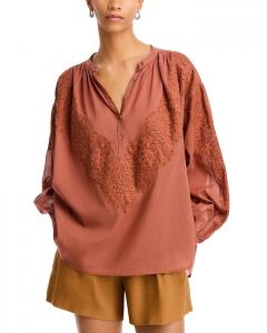 Топ с кружевной аппликацией Elaine A.L.C., красный