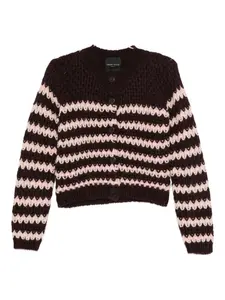 Кардиган в полоску на пуговицах Roberto Collina, красный