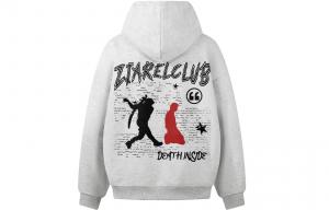 Толстовка Unisex Hooded Moderate Heavyweight ZIAREL, белый heather серый