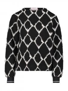 Толстовка с ребристыми манжетами черного/бежевого цвета Betty Barclay