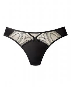 Женские трусики-стринги с кружевной вставкой LASCANA, Black