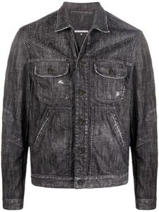 DSQUARED2 джинсовая куртка с эффектом потертости и заклепками, черный