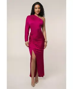 Женский боди с одним плечом и сборкой JLUXLABEL, фиолетовый